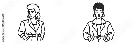 Stylish woman vector illustration with confident fashion statement