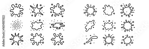 Creative assortment of vector splash shapes for design projects