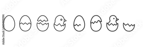 Cute chick hatching from egg vector illustration for creative projects
