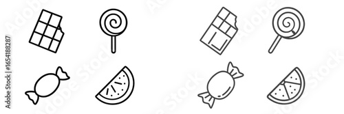 Vector of assorted candies and chocolates