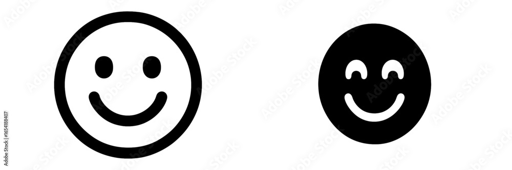 Fototapeta premium Simple vector illustrations of smiling faces for various uses