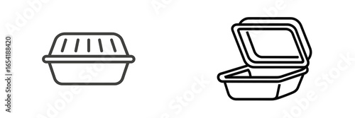 Simple vector of open and closed food containers