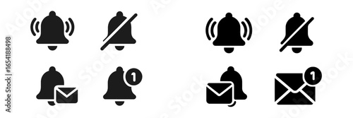 Notification icons for alerts and messages in a modern design