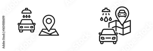 Vector illustration of car location tracking and navigation concept