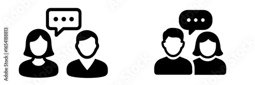 Vector illustration of two people engaged in conversation