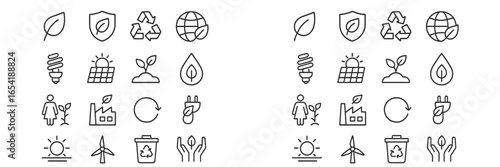 Eco-friendly sustainability icons collection