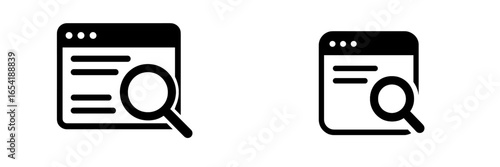 Vector illustration of search icons on a clean background