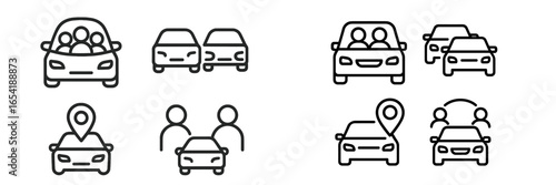 Vector illustration of car sharing and location-based services