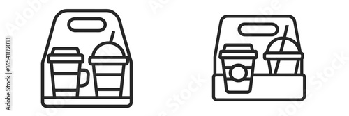 Vector illustration of a drink carrier with beverages for delivery