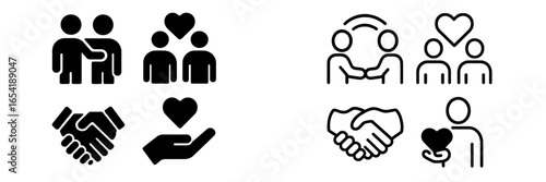 Vector illustration of diverse teamwork and friendship activities