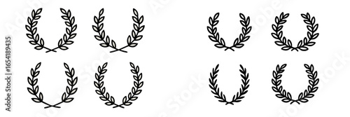 Elegant laurel wreath illustrations for awards and celebrations