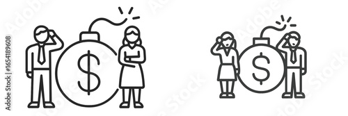 Concerns over financial risk depicted in vector illustration