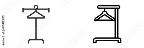 Minimalist vector illustration of clothing hanger design options