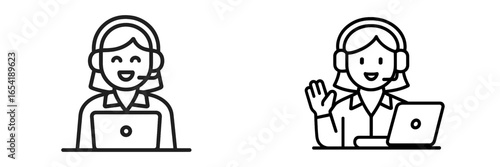 Vector illustration of a cheerful customer support representative