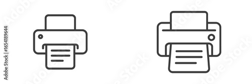 Minimalist vector of printers producing documents
