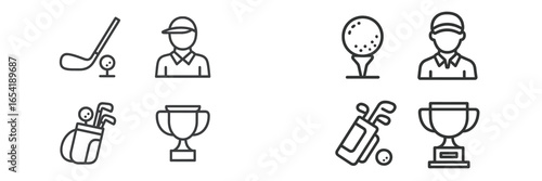 Golf activities and equipment vector illustration in microstock style