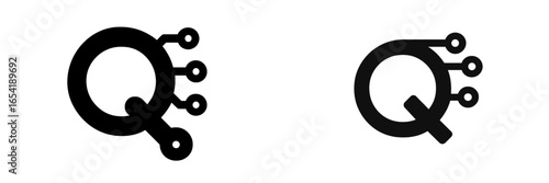 Modern vector illustration of abstract technology letter Q design