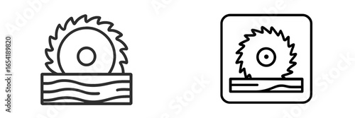 Vector art of saw blades for woodworking and construction