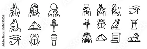 Exploring ancient Egyptian symbols and designs in vector format