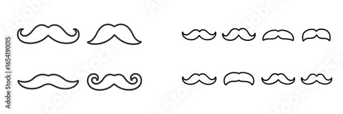 Diverse styles of mustaches in a vector illustration format