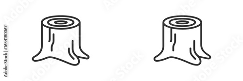Stump vector illustration showcasing two tree stumps isolated on white