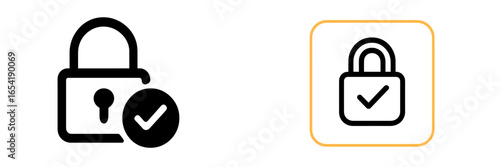 Vector illustration of secure lock icons for digital safety