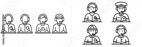 Vector art of diverse customer service reps in action