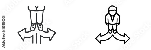 Explore choices with two paths illustrated in minimalist vector style