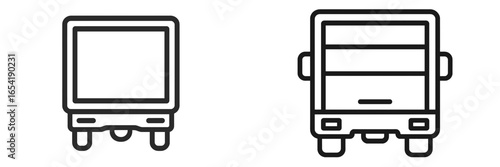 Vector illustration of simple truck and delivery vehicle design
