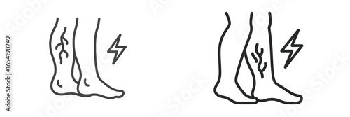 Muscle pain relief illustration with lightning bolt motif