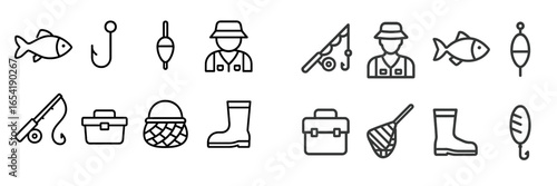 Fishing gear and accessories illustration for outdoor lovers