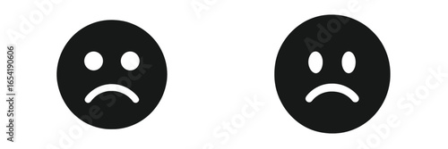 Vector illustration of sad emoticons expressing disappointment