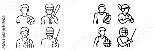 Vector illustration of various sports players engaged in activities