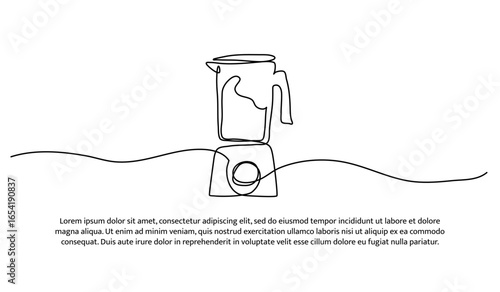 One line of blender. Abstract minimal continuous line.