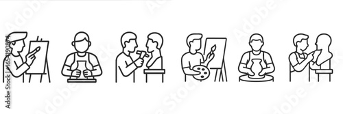 Exploring various artists engaged in different creative activities