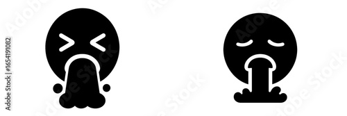 This vector illustration features two isolated facial expressions