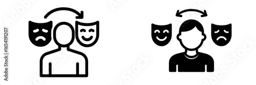 Exploring emotional expression with masks and faces in illustration