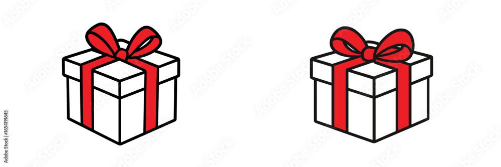 Fototapeta premium Colorful gift boxes with red ribbons for celebrations and occasions