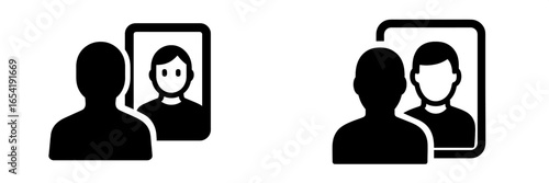 Vector illustration of people taking selfies on mobile devices
