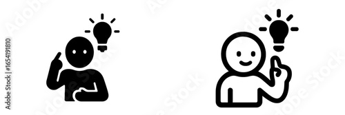 Creative thinking process with symbols of ideas and inspiration