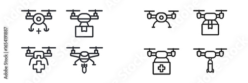 Drones for delivery, medical aid, and reconnaissance