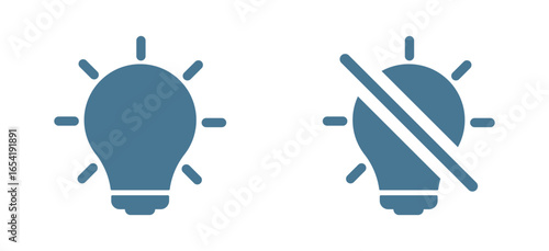 Light bulb icon and light bulb off.