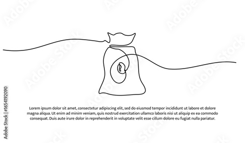 One line of pocket tester coffee. Abstract minimal continuous line.