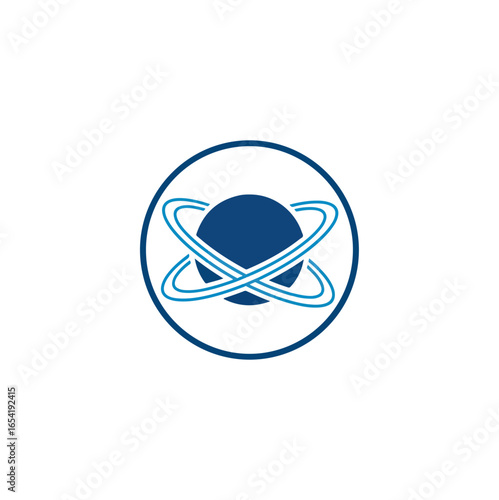 Modern globe and orbit symbol design