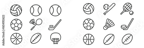 Sports equipment and balls vector illustration on white