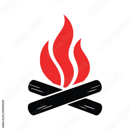 Campfire Icon for Camping, Adventure, Outdoor Activities, Bonfire, and Survival Design