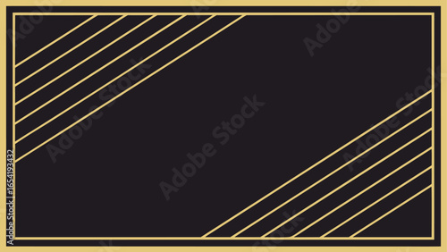Elegant black vector background with diagonal lines and golden gradients, luxury theme, minimal design, perfect for business card layout, flat vector, stylish and modern look