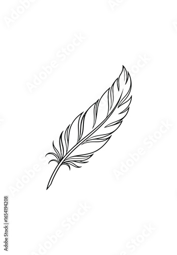 Simple feather illustration black and white