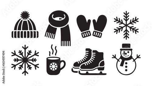 Single winter item icon design with multiple color options