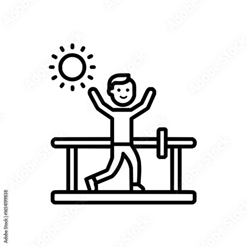 Happy exercise workout gym fitness training person sun healthy lifestyle wellbeing activity recreation training